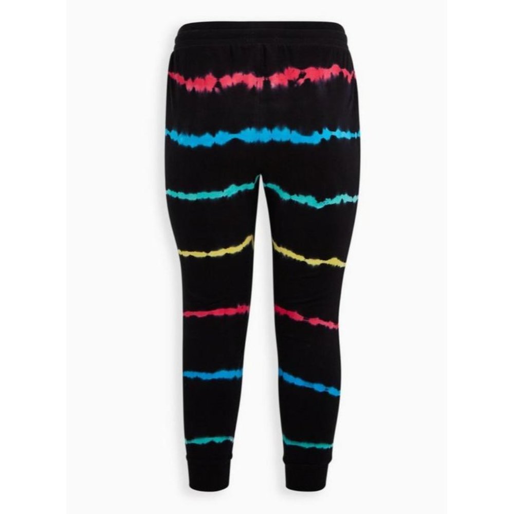 ❌SOLD❌ Torrid Classic Fit Jogger Back Tie Dye Size 3 French Terry Mid-Rise Pant - Picture 3 of 11